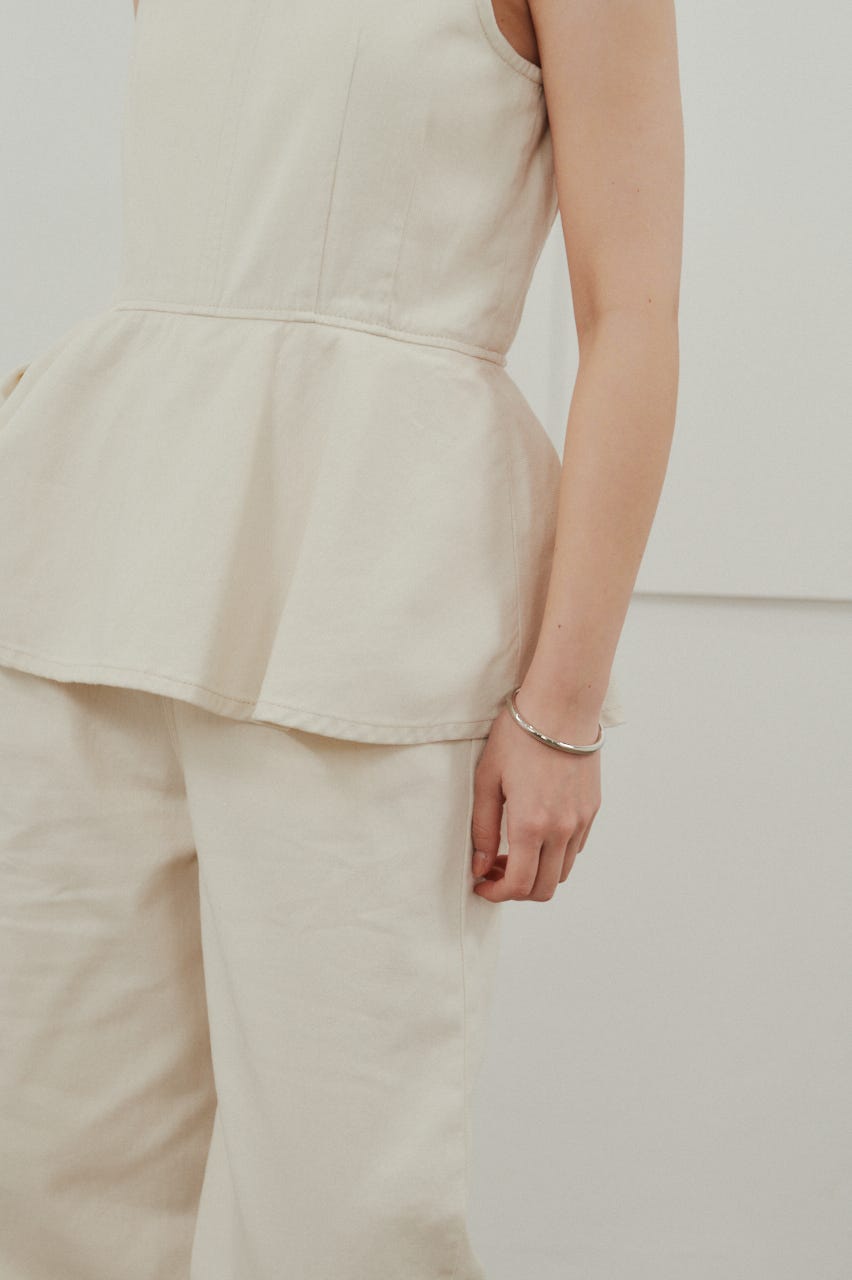 ペプラムデニムオールインワン WHT S