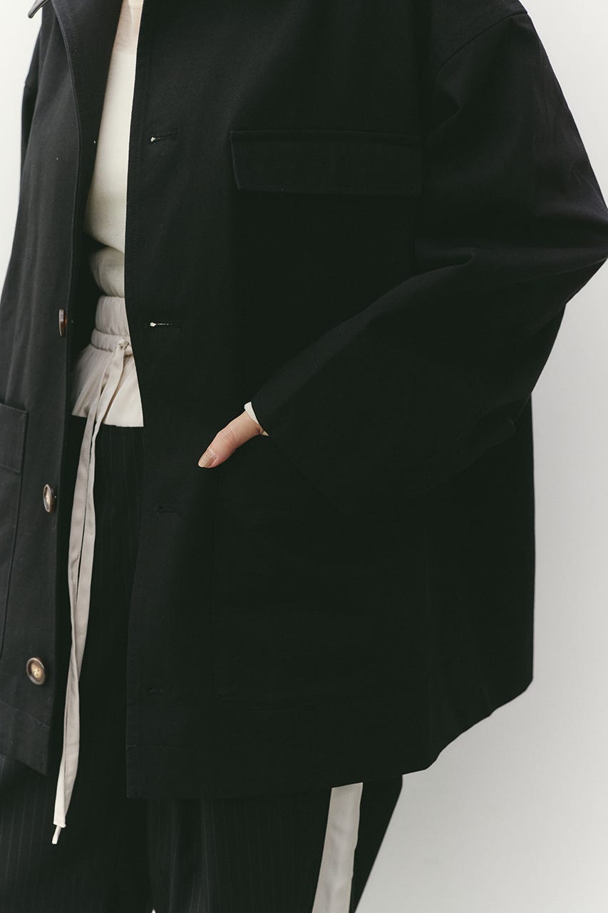 フェイクレザーカラーカバーオール BLK FREE