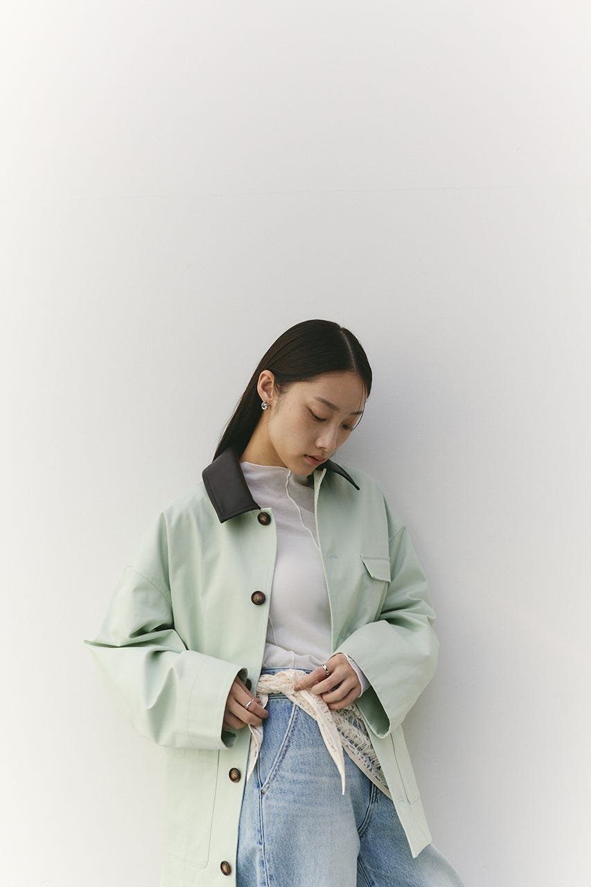 フェイクレザーカラーカバーオール MINT FREE