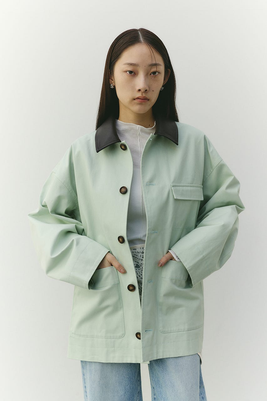 フェイクレザーカラーカバーオール MINT FREE