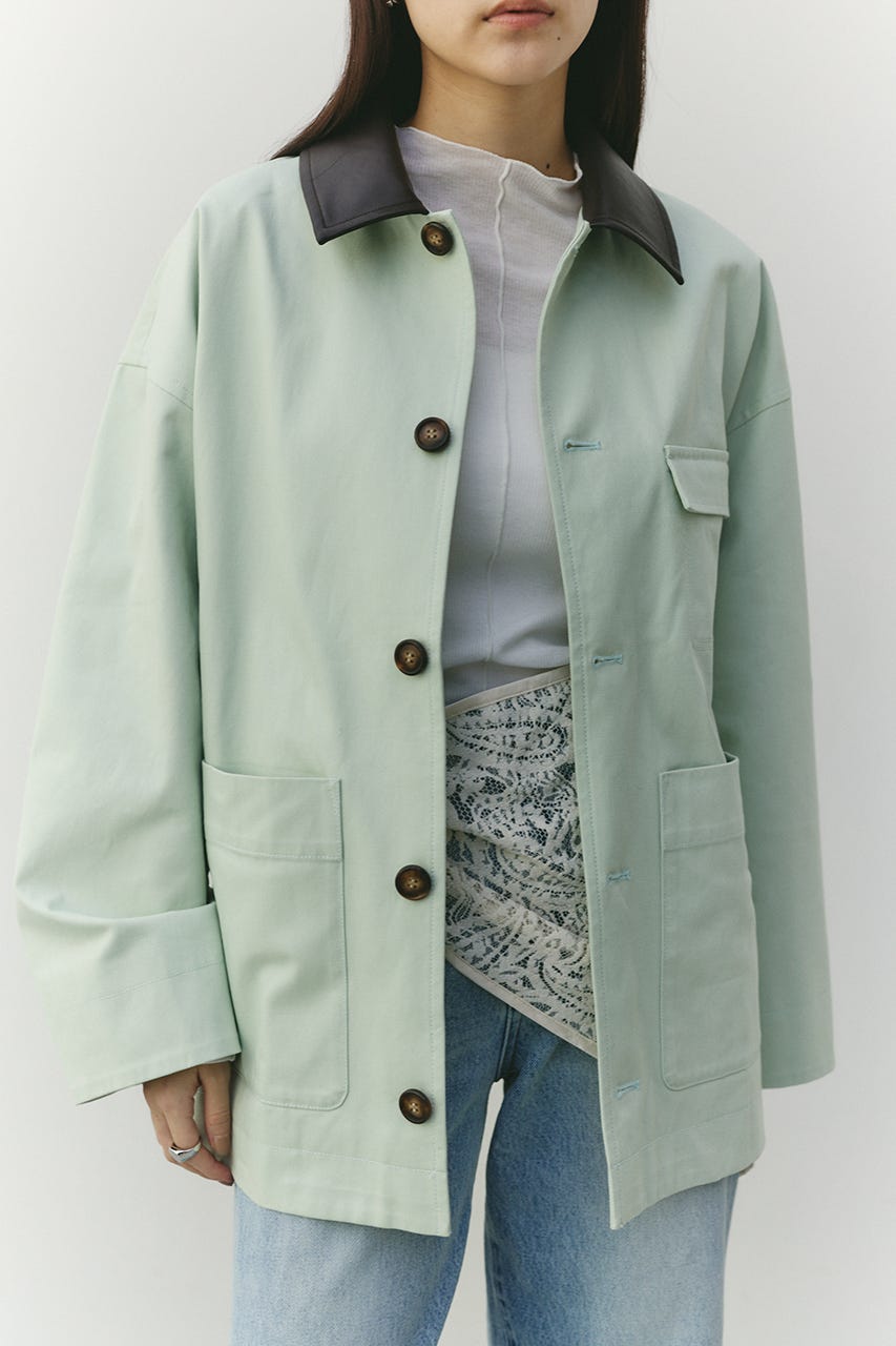 フェイクレザーカラーカバーオール MINT FREE