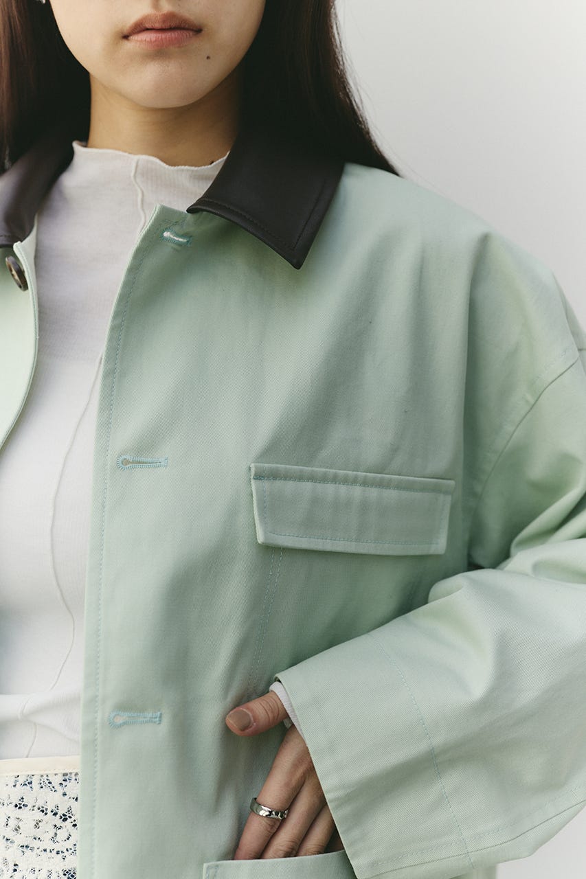 フェイクレザーカラーカバーオール MINT FREE