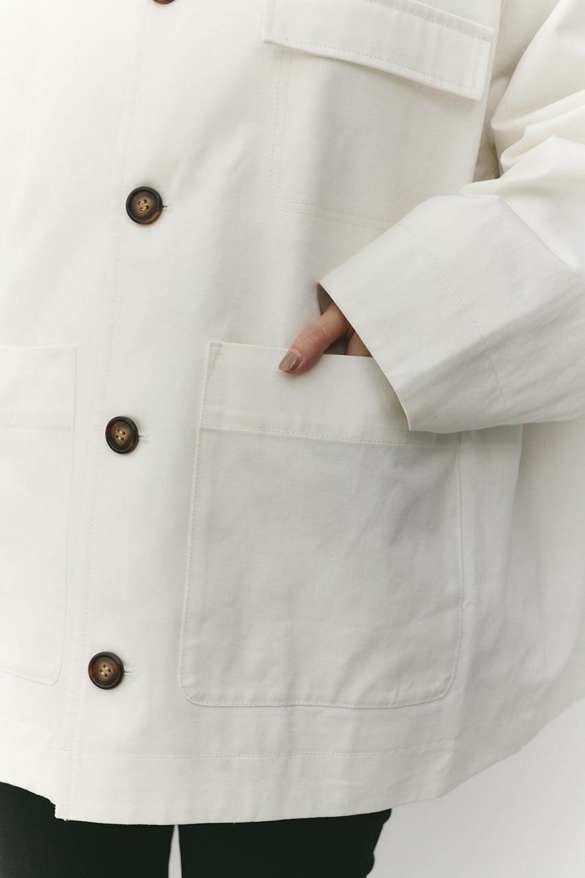 フェイクレザーカラーカバーオール WHT FREE