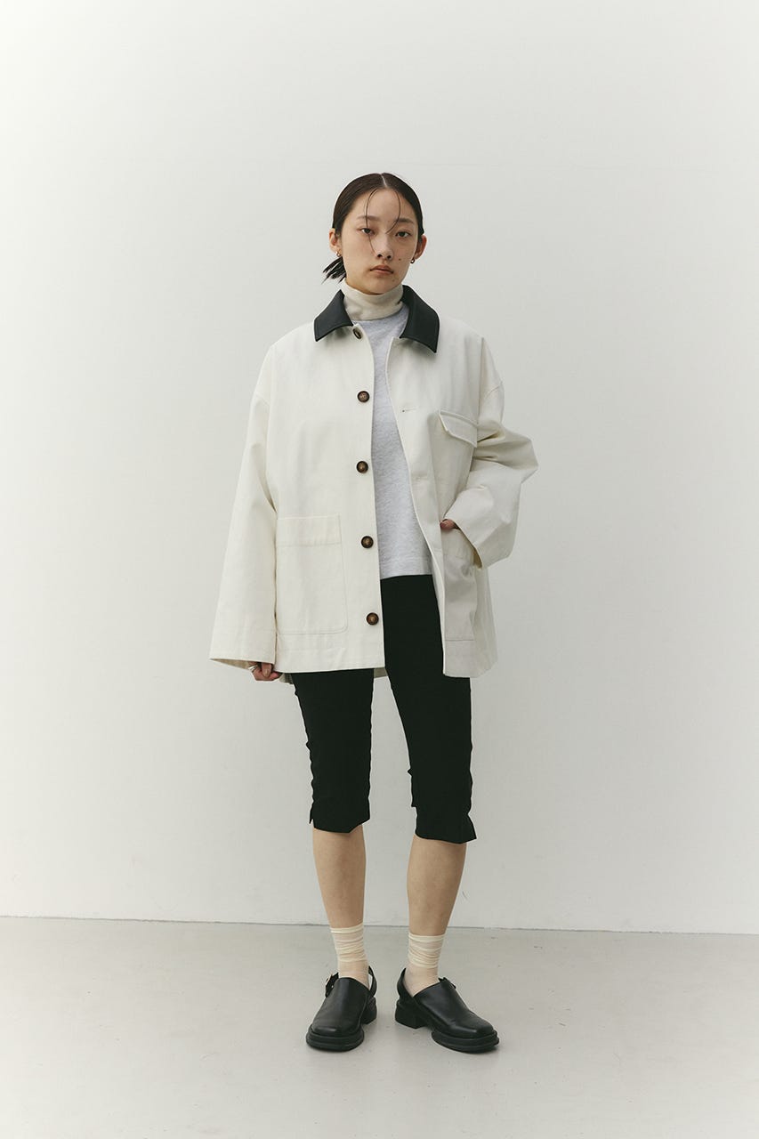 フェイクレザーカラーカバーオール WHT FREE