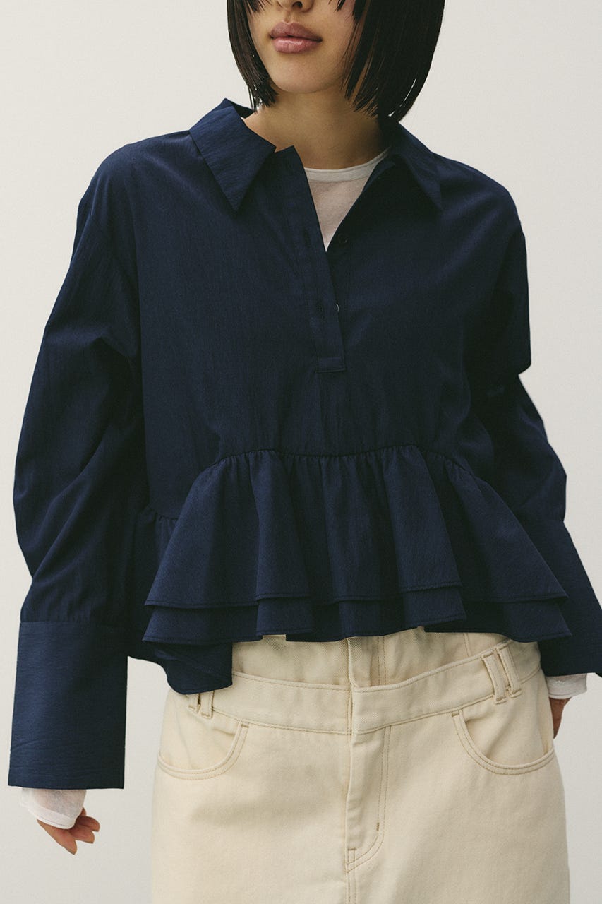 ヘムフリルシャツ NVY FREE