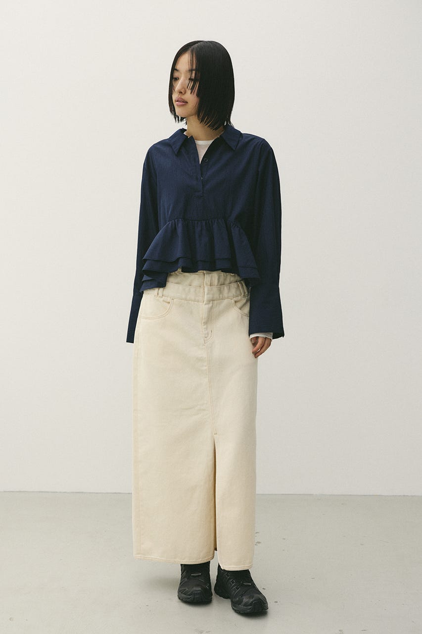 ヘムフリルシャツ NVY FREE