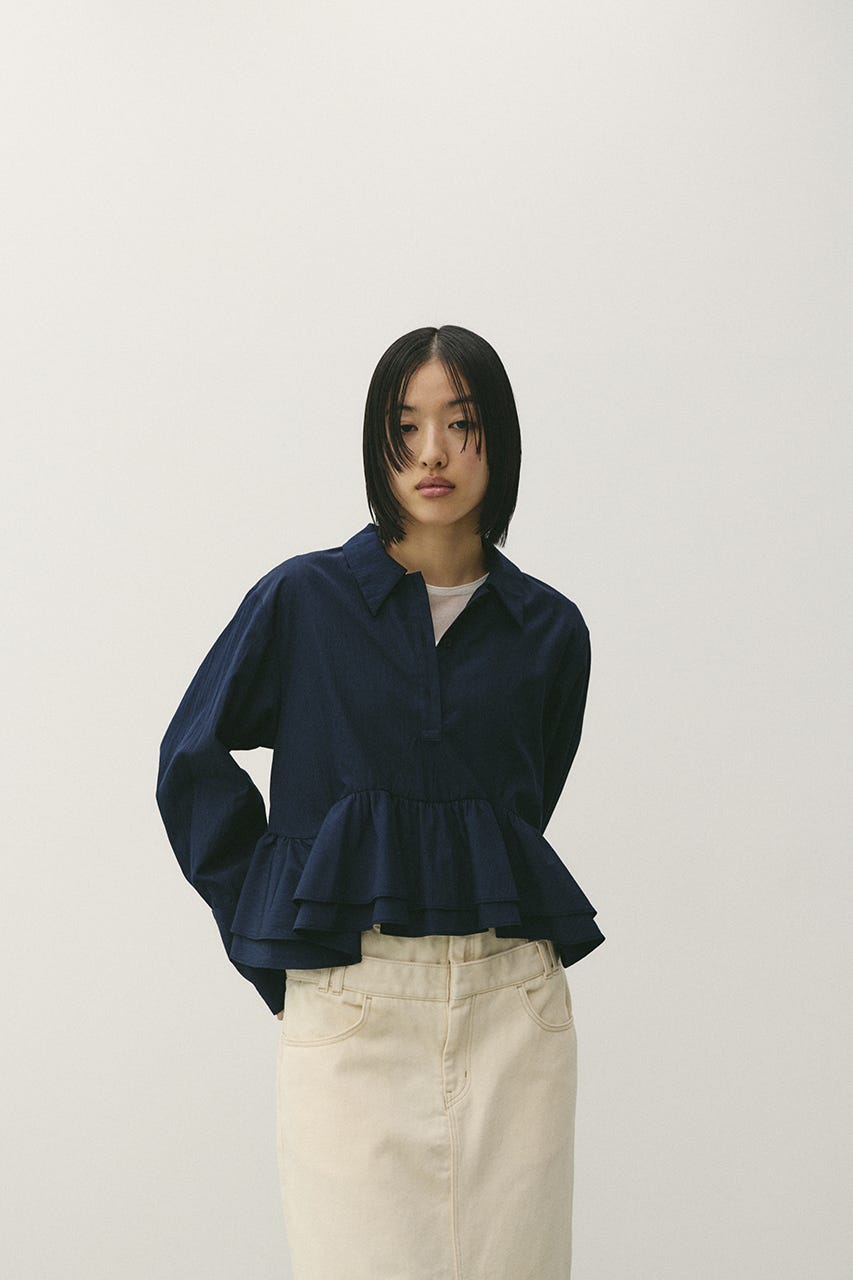 ヘムフリルシャツ NVY FREE