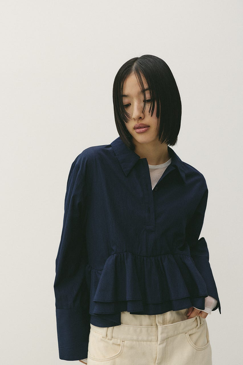 ヘムフリルシャツ NVY FREE