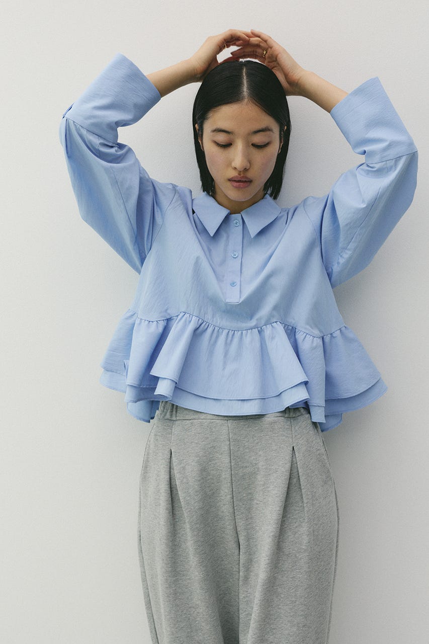 ヘムフリルシャツ SAX FREE