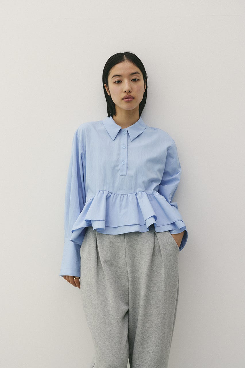 ヘムフリルシャツ SAX FREE