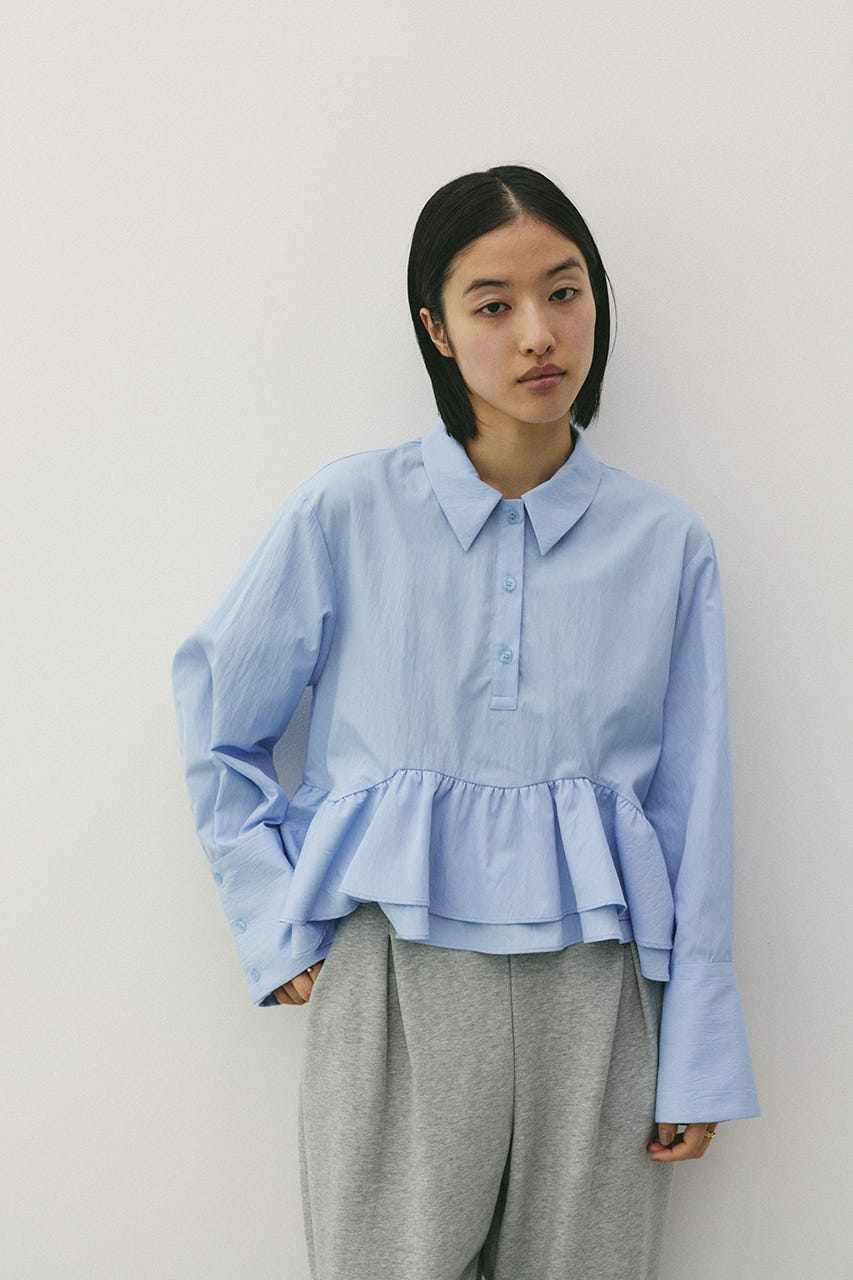 ヘムフリルシャツ SAX FREE