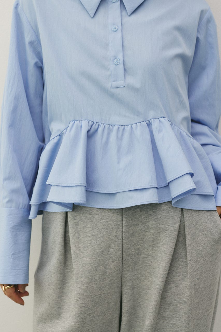 ヘムフリルシャツ SAX FREE