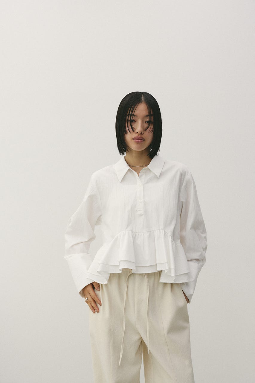 ヘムフリルシャツ WHT FREE