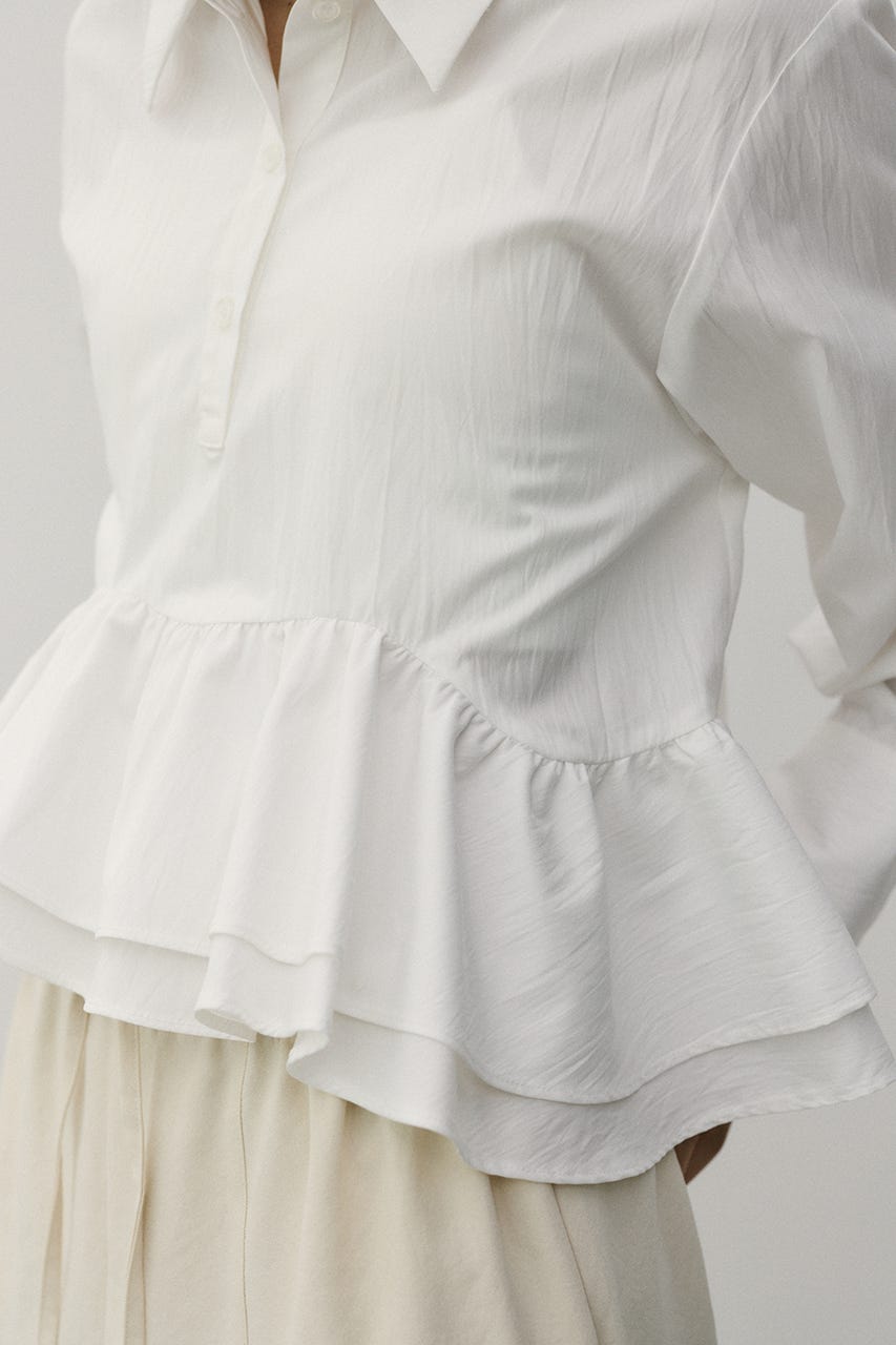 ヘムフリルシャツ WHT FREE