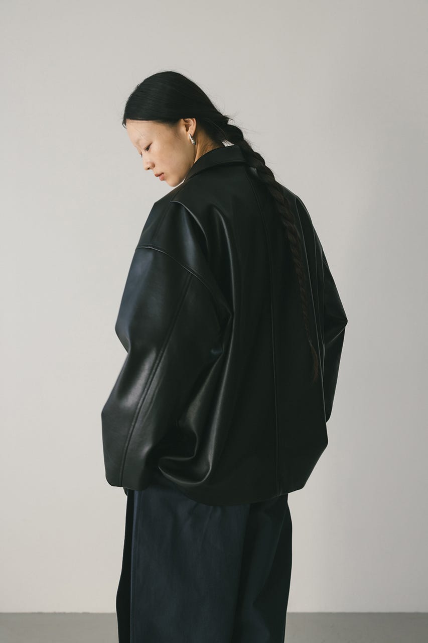 フェイクレザージャケット BLK FREE