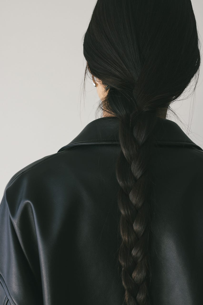 フェイクレザージャケット BLK FREE