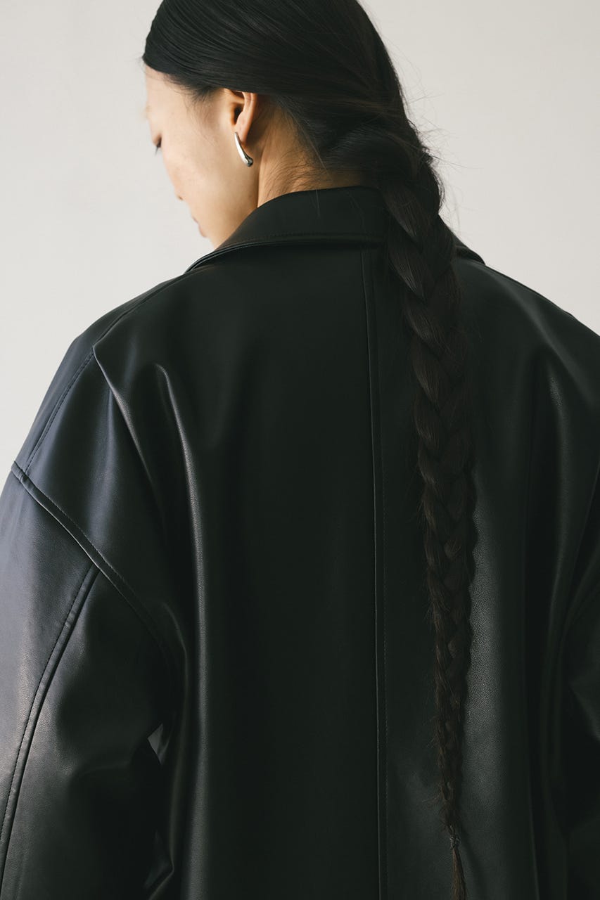 フェイクレザージャケット BLK FREE