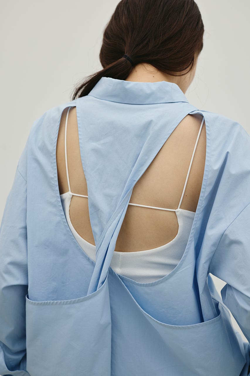 バックオープンデザインシャツ SAX FREE