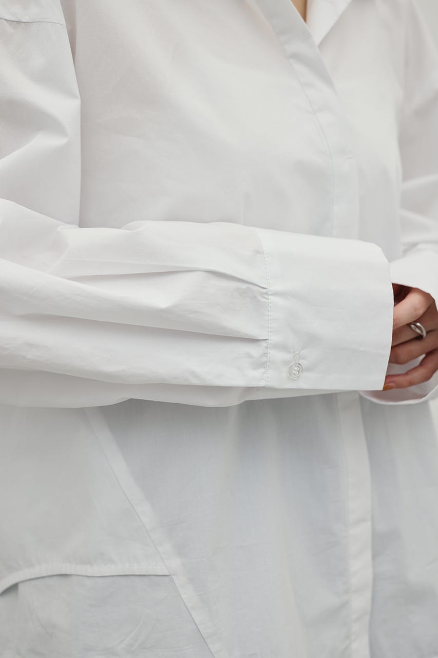 バックオープンデザインシャツ WHT FREE