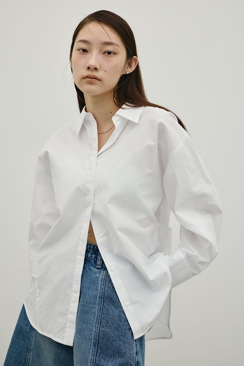 バックオープンデザインシャツ WHT FREE