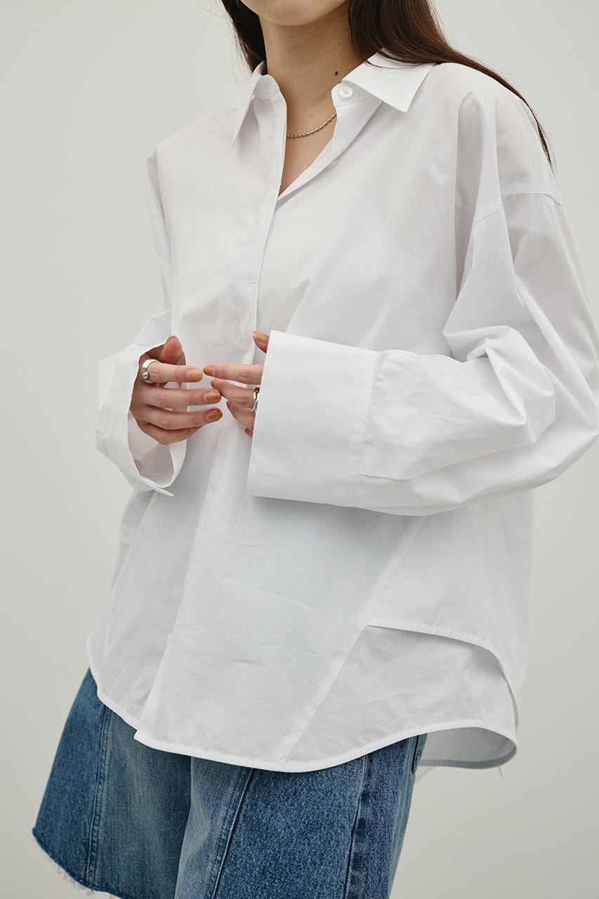 バックオープンデザインシャツ WHT FREE