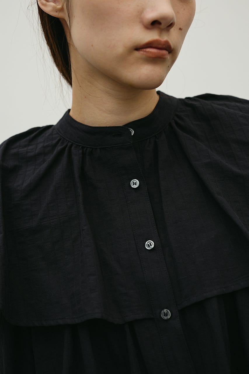 ティアードフリルシャツ BLK FREE