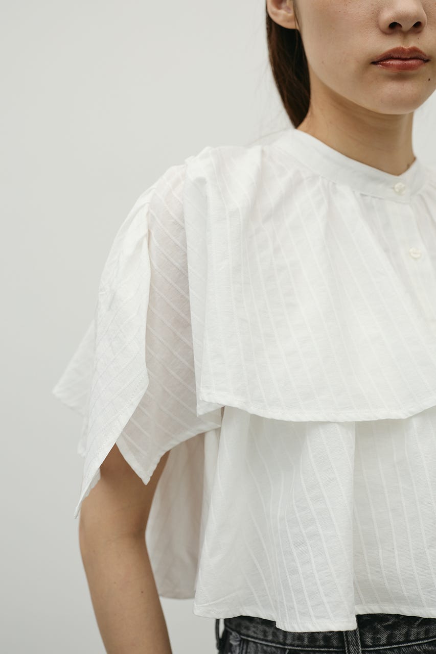 ティアードフリルシャツ WHT FREE