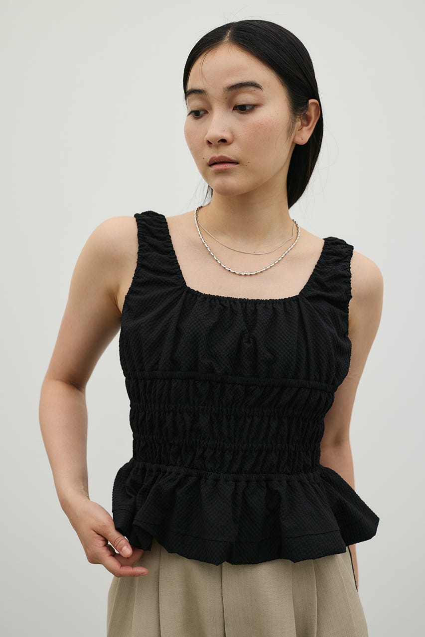 ギャザーペプラムキャミ BLK FREE