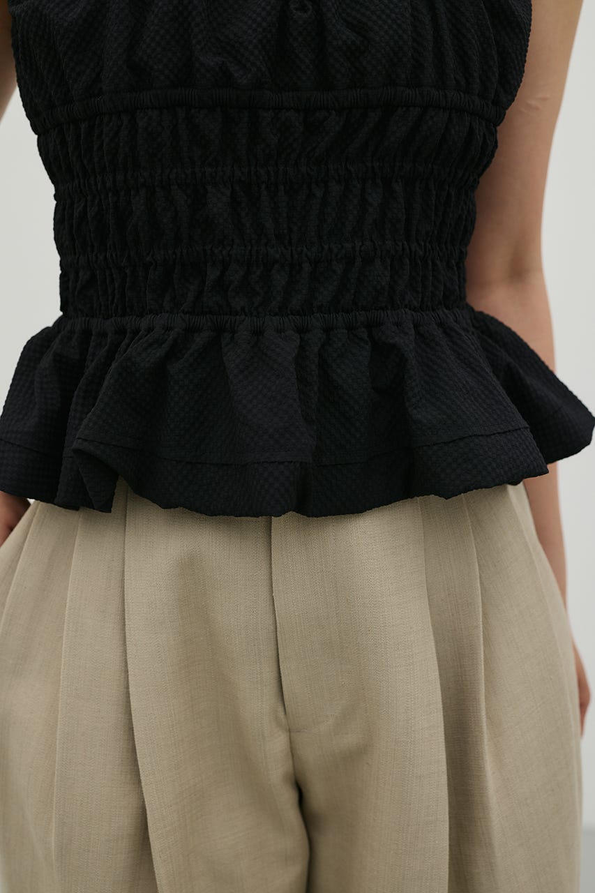 ギャザーペプラムキャミ BLK FREE