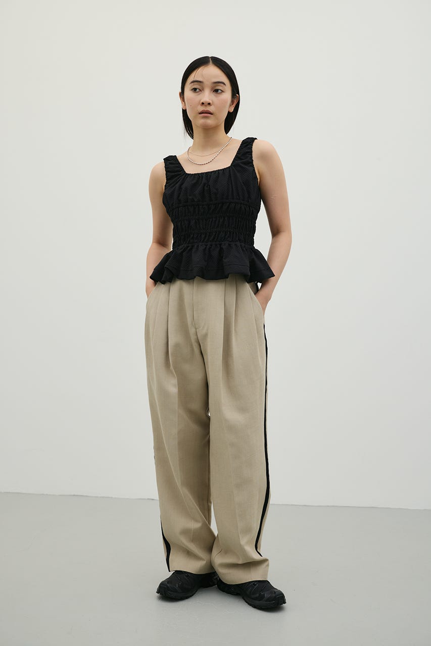 ギャザーペプラムキャミ BLK FREE