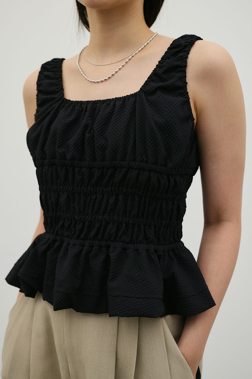 ギャザーペプラムキャミ BLK FREE