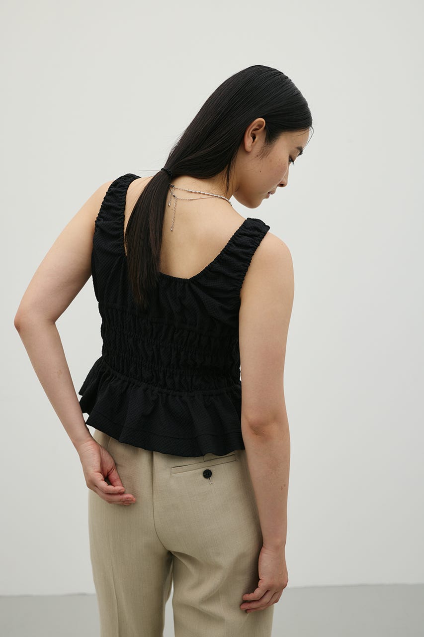 ギャザーペプラムキャミ BLK FREE