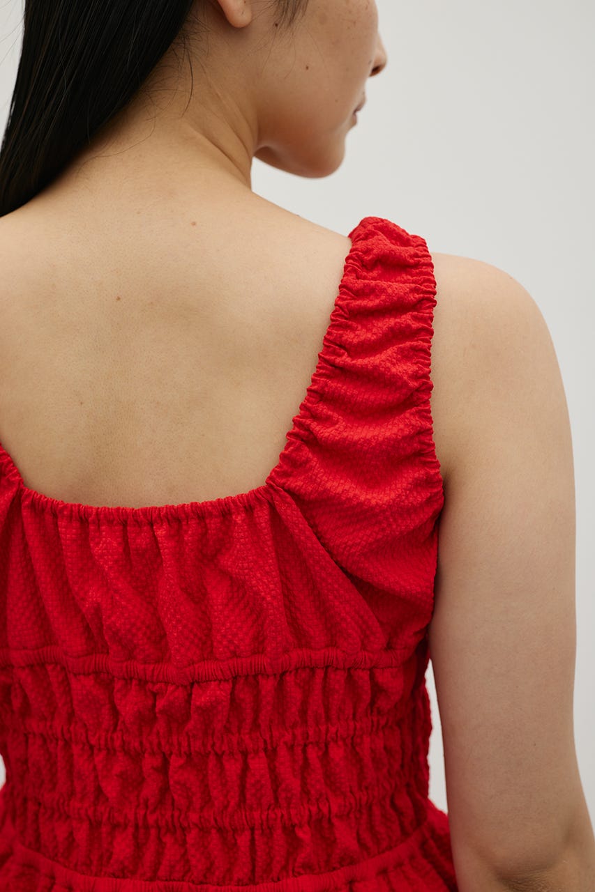 ギャザーペプラムキャミ RED FREE