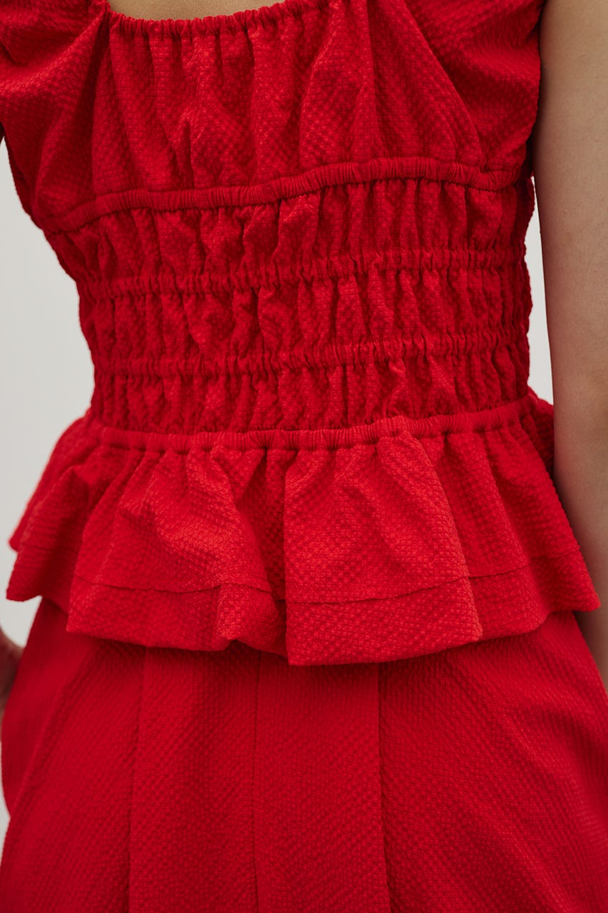 ギャザーペプラムキャミ RED FREE