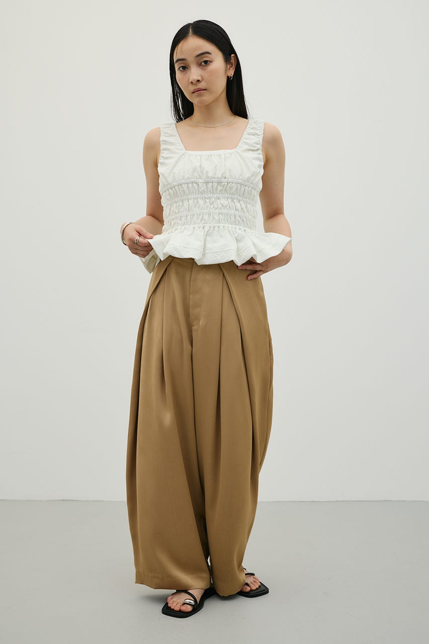 ギャザーペプラムキャミ WHT FREE