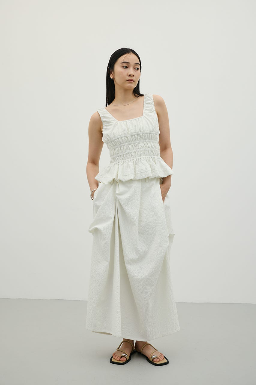 ギャザーペプラムキャミ WHT FREE