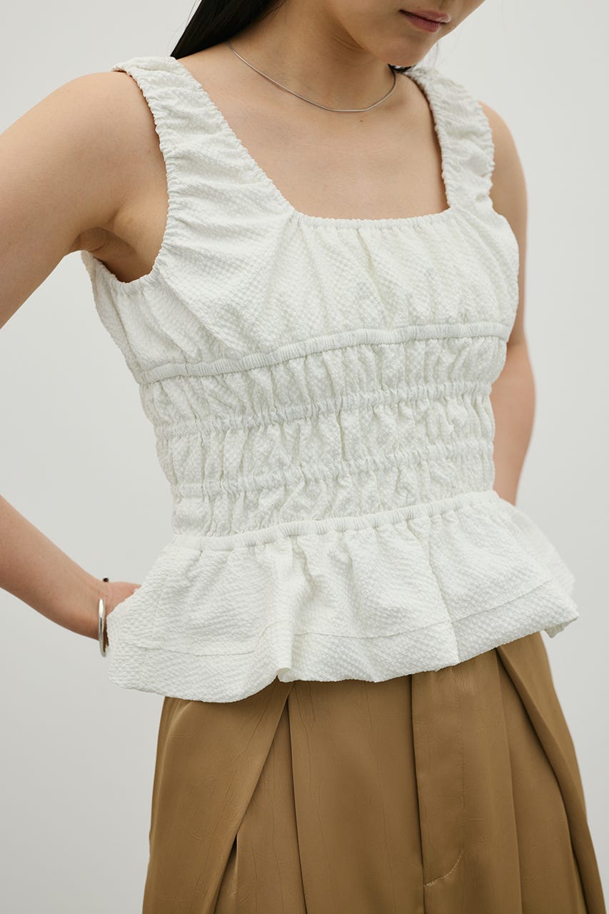 ギャザーペプラムキャミ WHT FREE