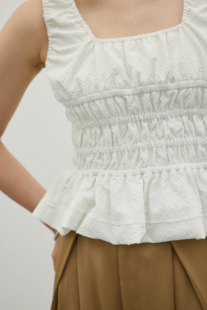 ギャザーペプラムキャミ WHT FREE