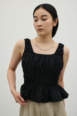 ギャザーペプラムキャミ