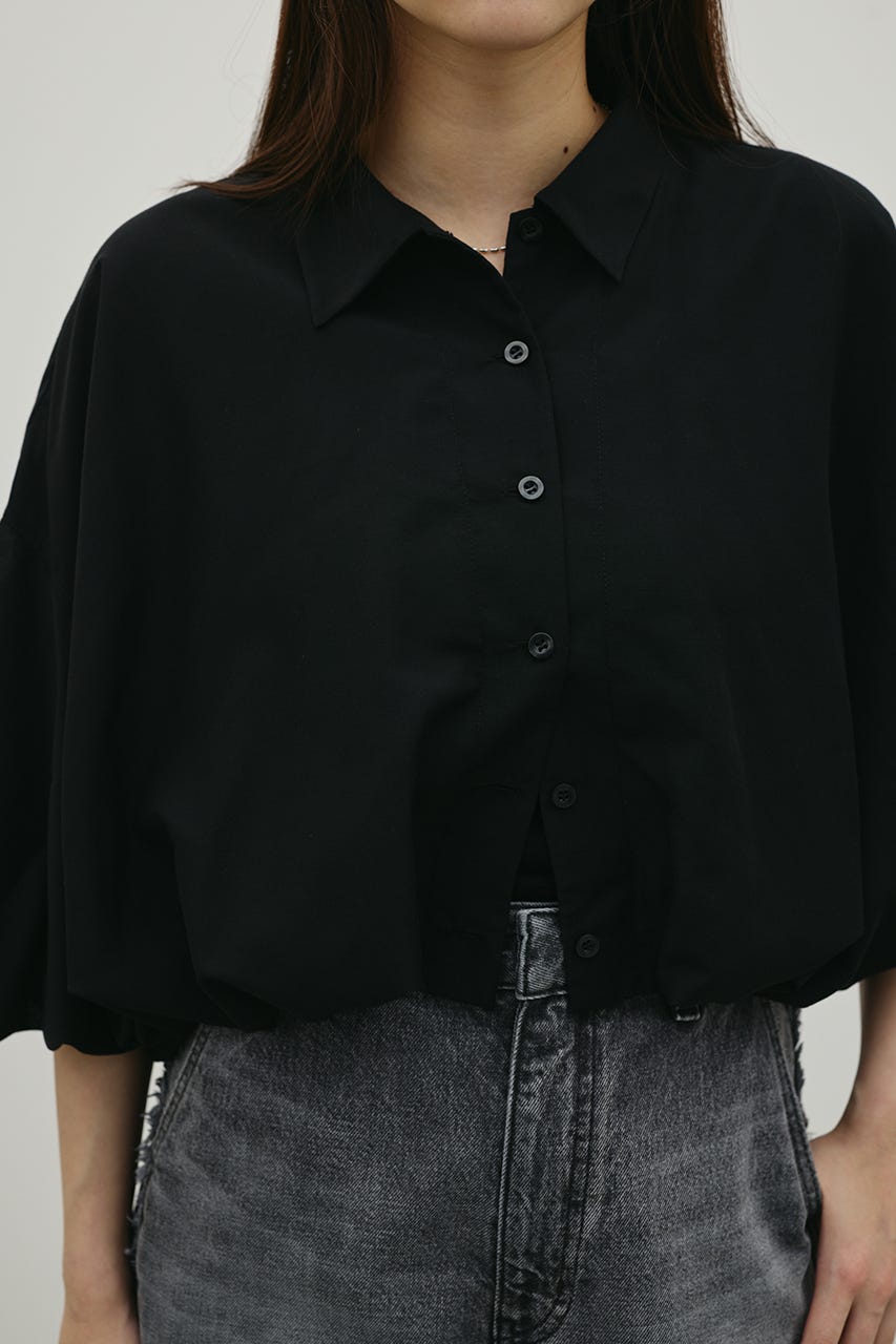 バルーンスリーブシャツ BLK FREE