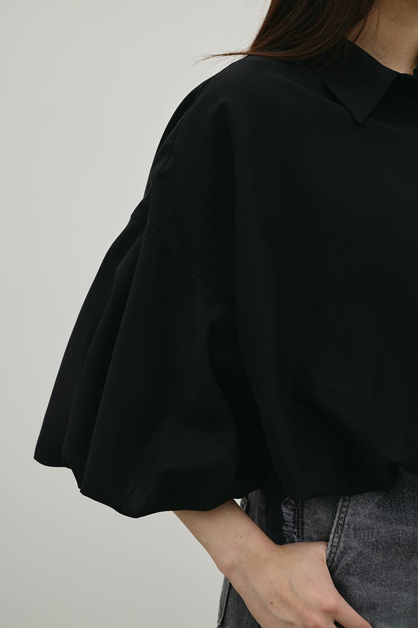 バルーンスリーブシャツ BLK FREE