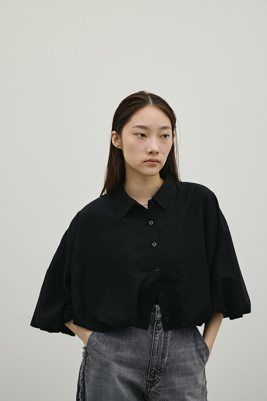 バルーンスリーブシャツ BLK FREE