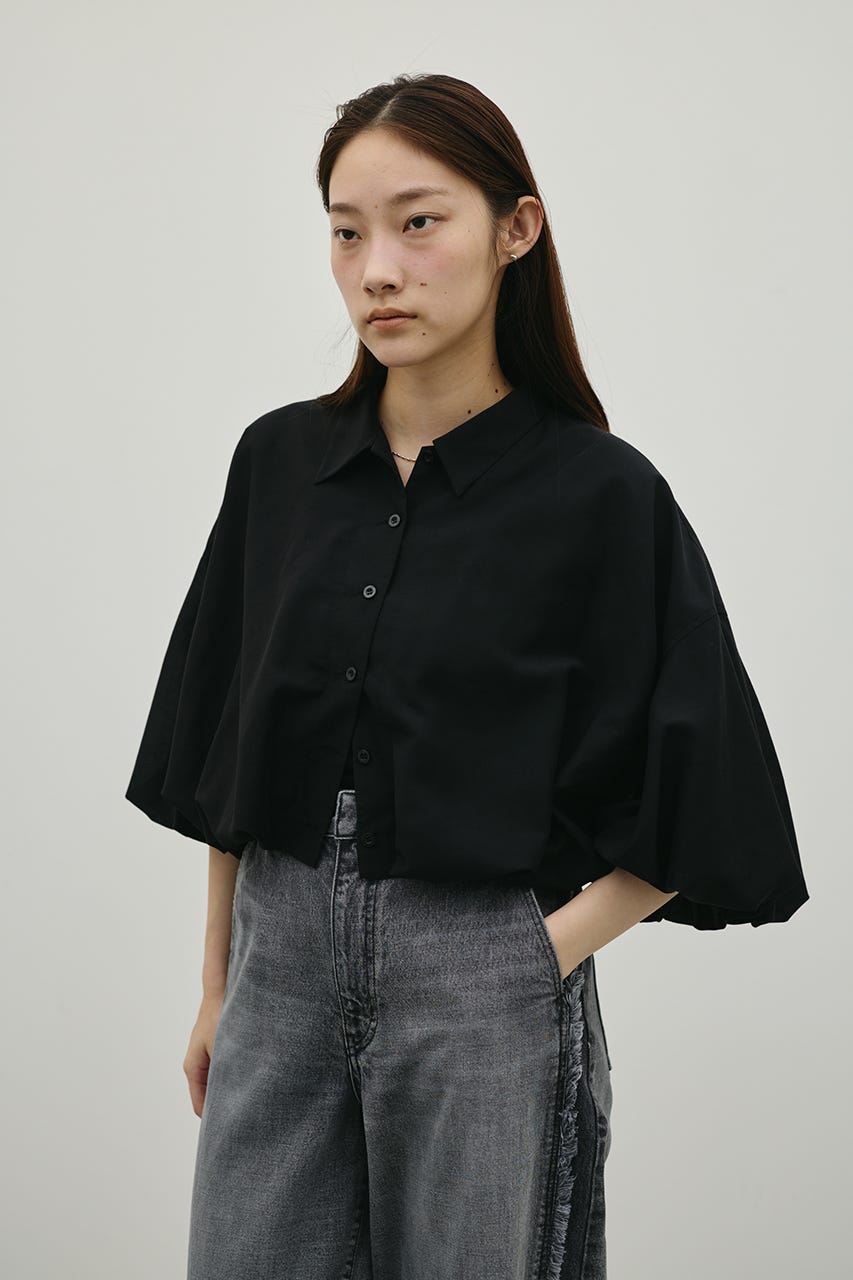 バルーンスリーブシャツ BLK FREE