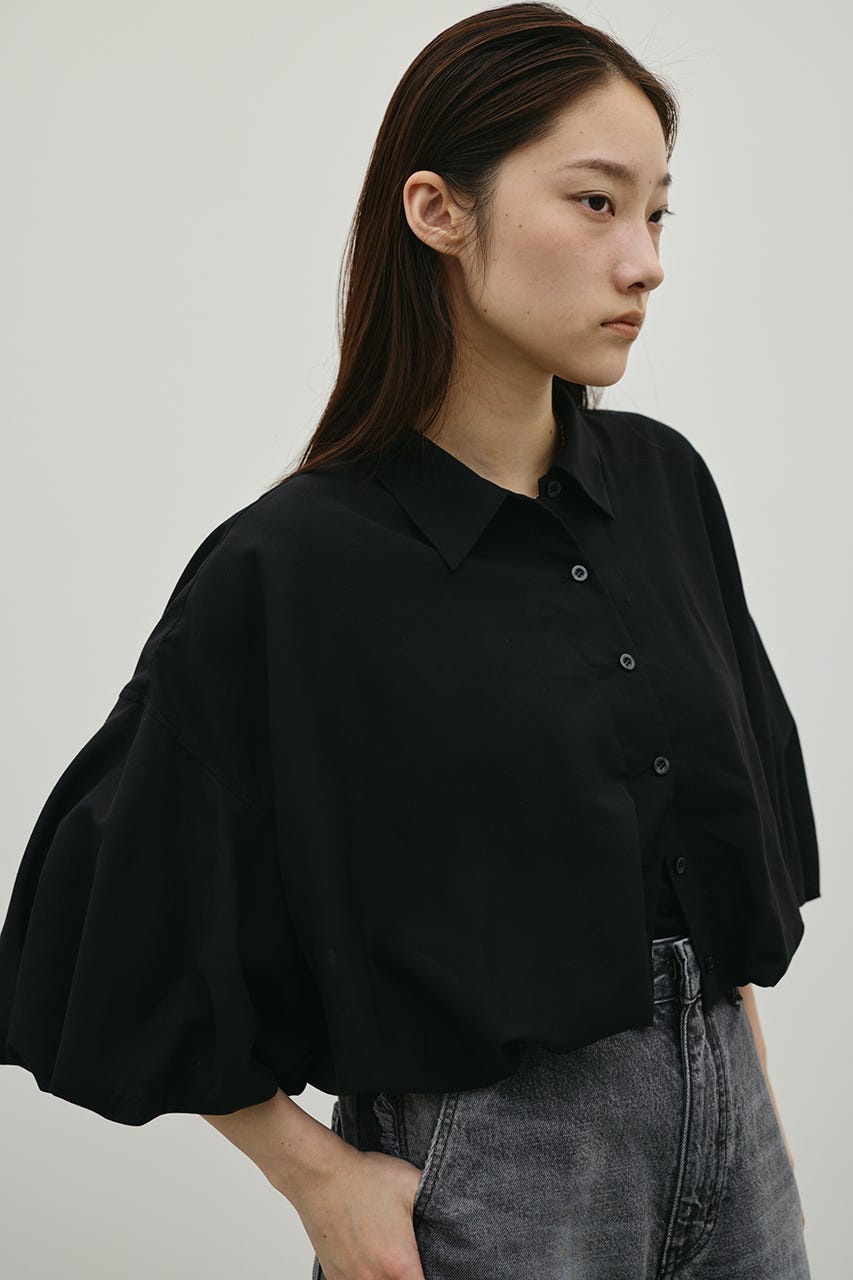 バルーンスリーブシャツ BLK FREE