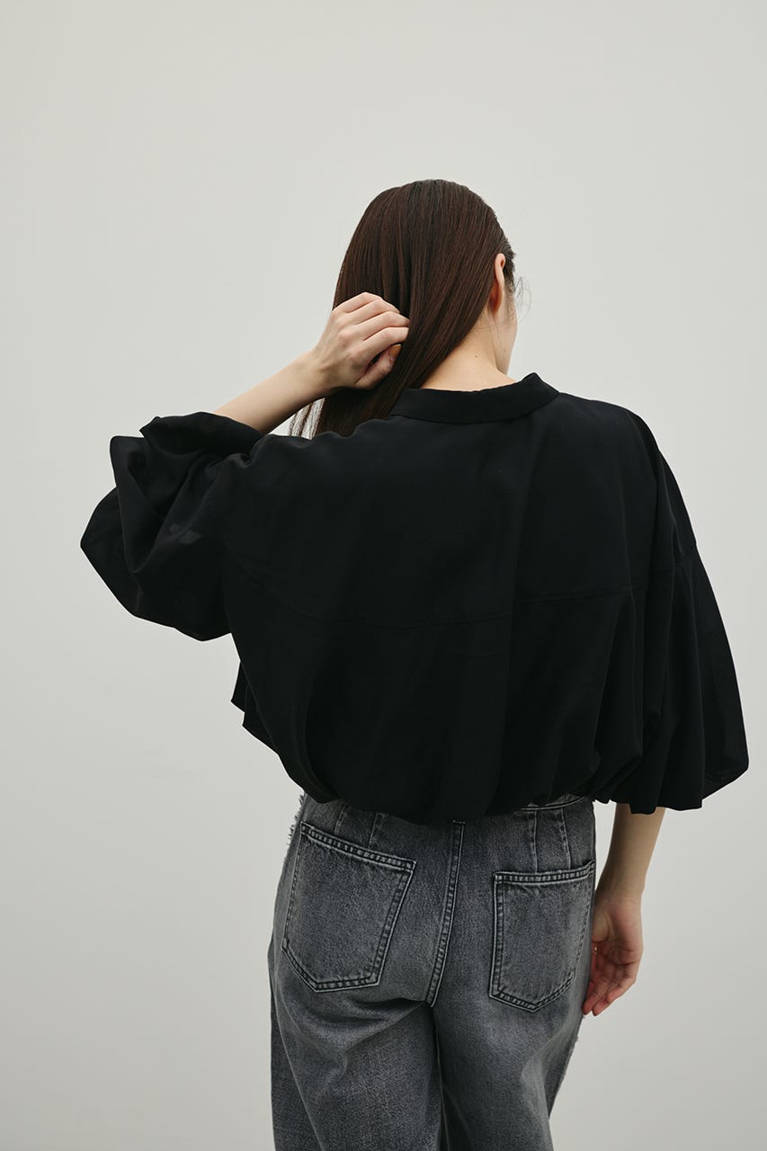 バルーンスリーブシャツ BLK FREE