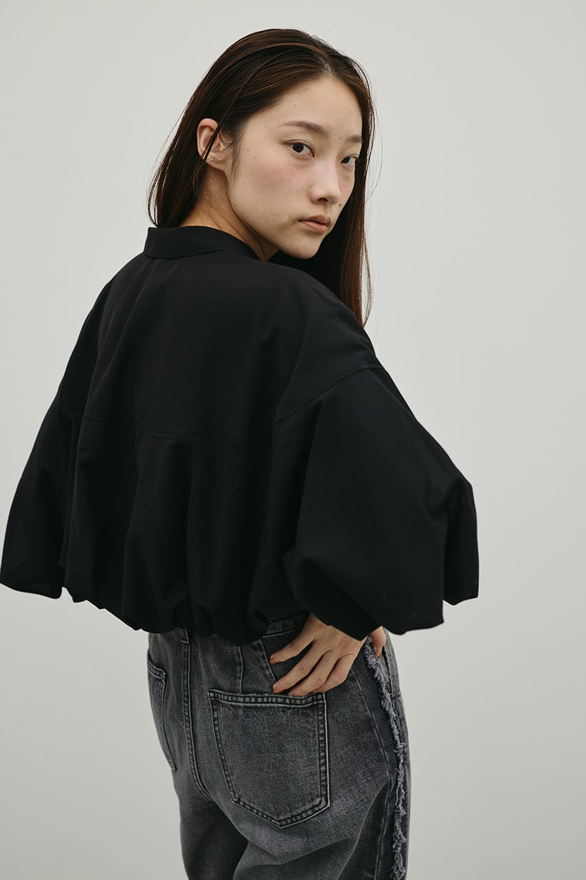 バルーンスリーブシャツ BLK FREE