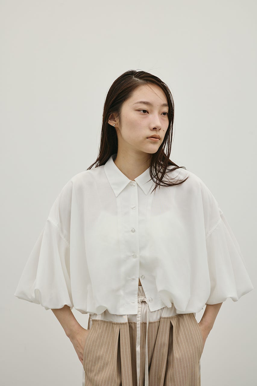 バルーンスリーブシャツ WHT FREE