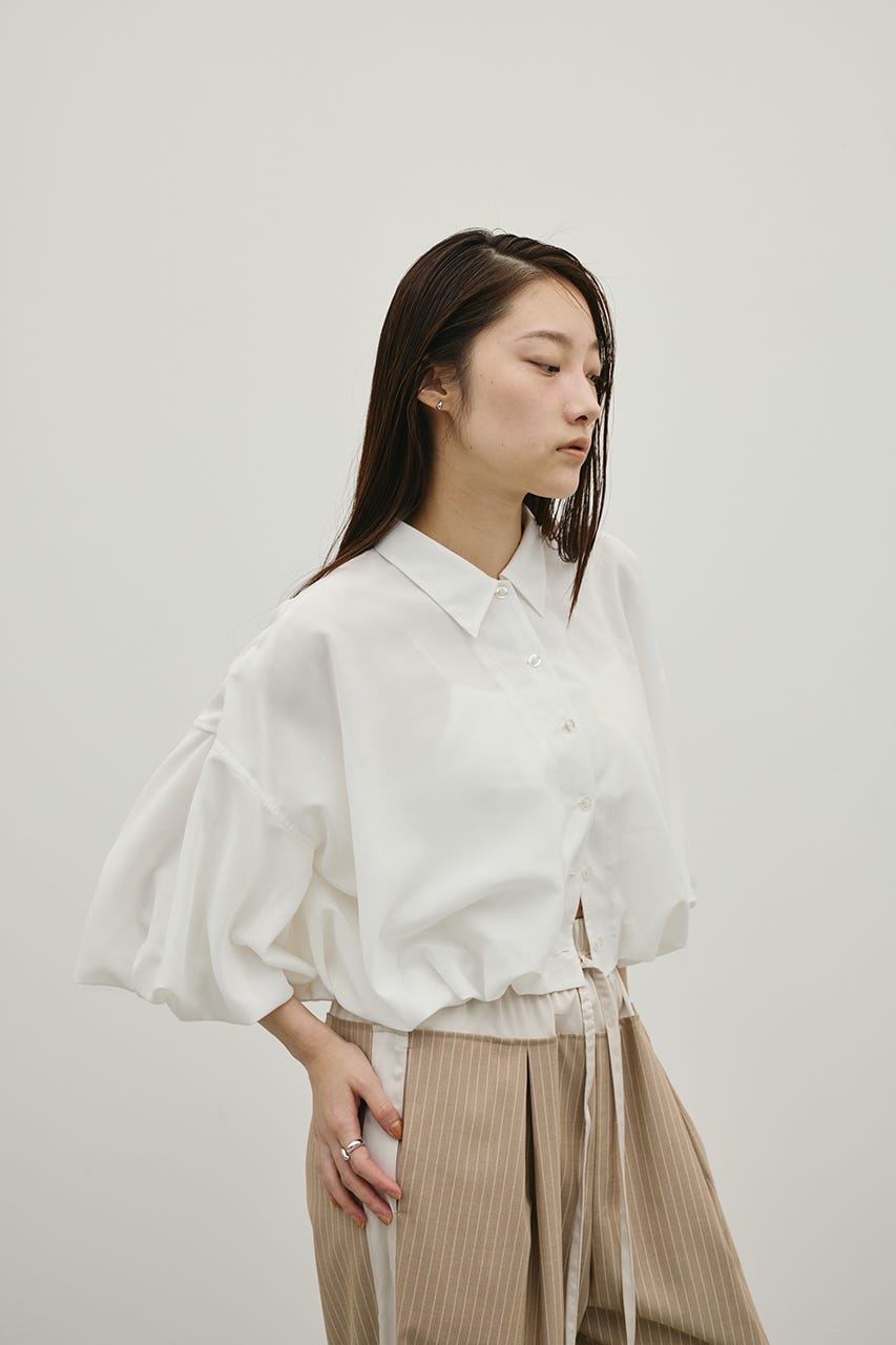 バルーンスリーブシャツ WHT FREE