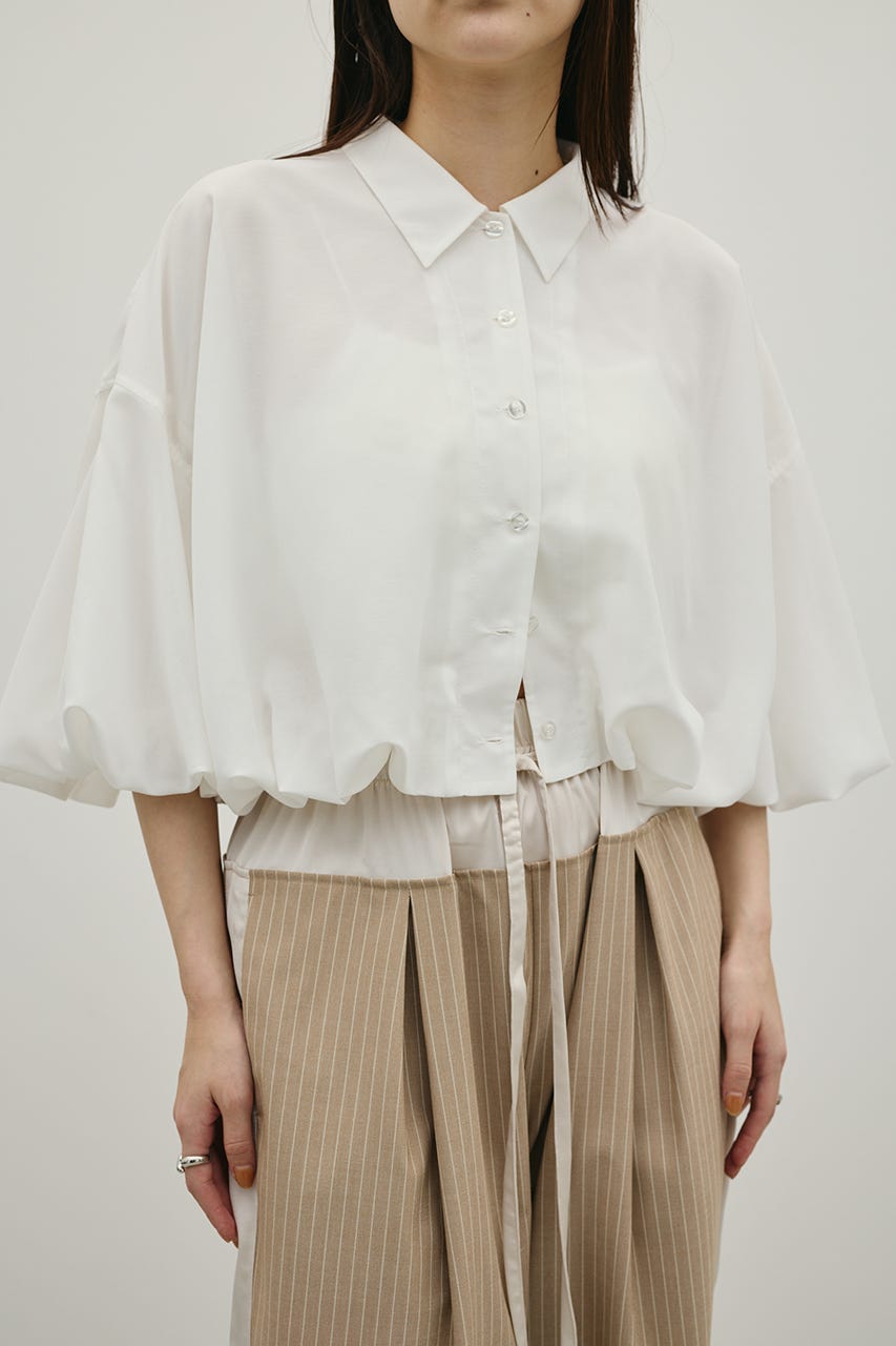 バルーンスリーブシャツ WHT FREE