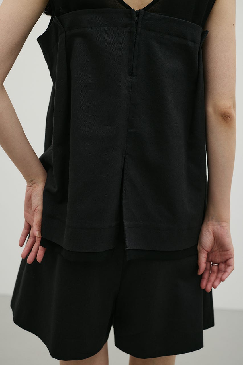 リネンミックスコンビネーションタンク BLK FREE